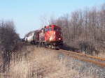CN 4141 aproches the Lassale road crossing with the local "idustrial"